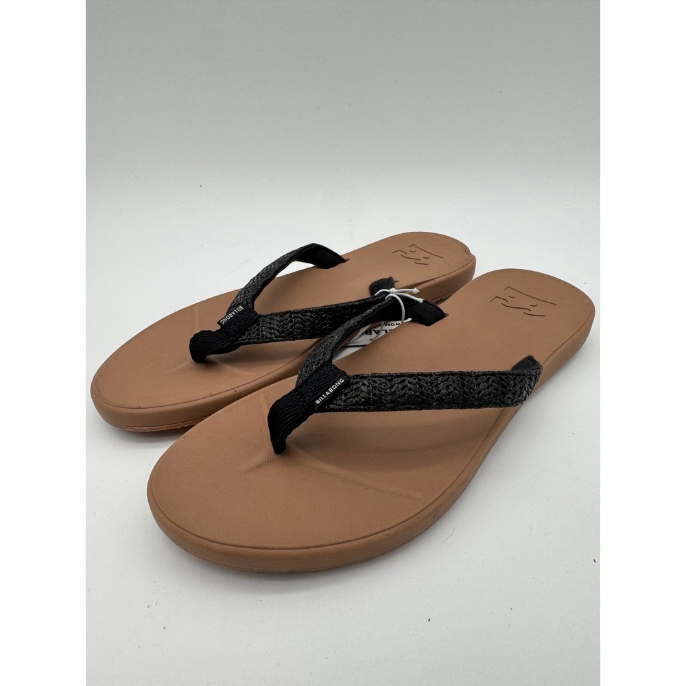 Billabong Flip Flops Black Women's US 7 Thong Sandals Comfort Casual